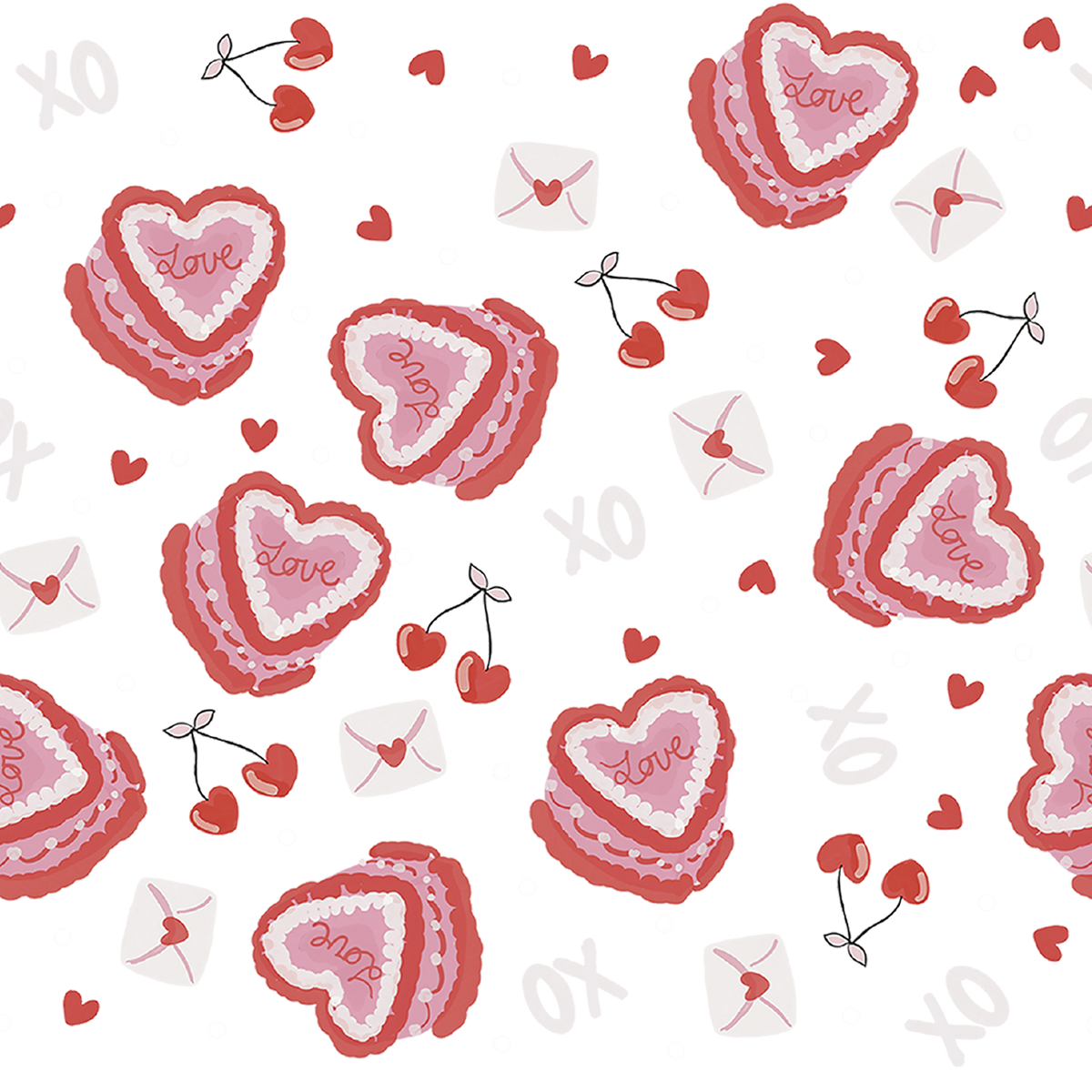 Valentine's Day Heart Cakes Glass Cups