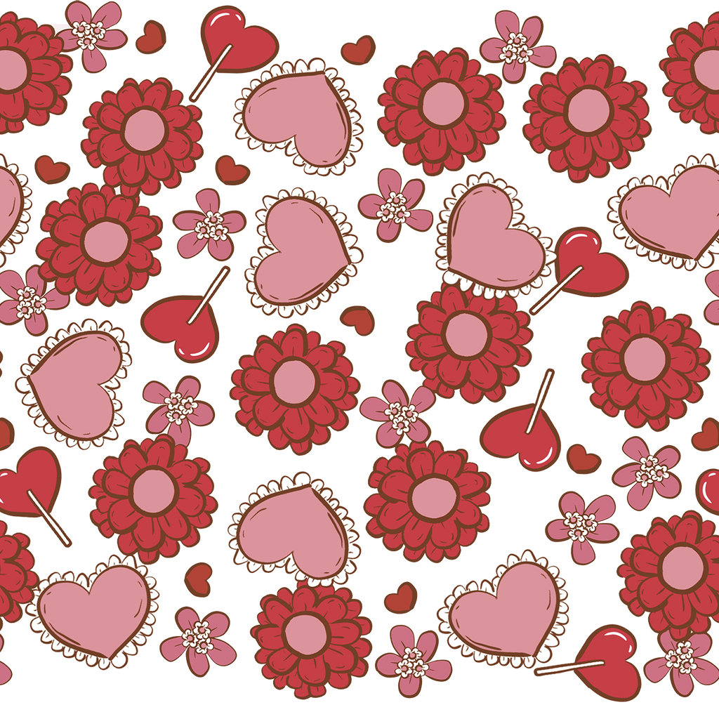 Valentine's Day Flowers And Candy Glass Cups