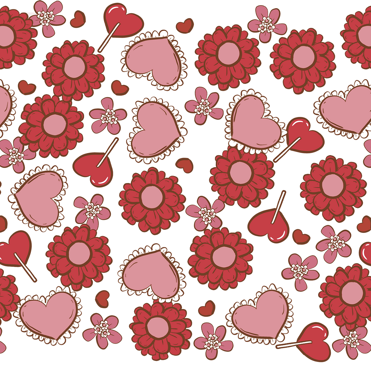 Valentine's Day Flowers And Candy Glass Cups