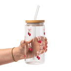 Vintage Cherry Bows Glass Cups