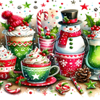 Holiday Snowman Glass Cups