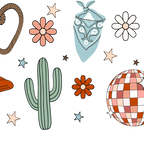 Cute Western Disco Glass Cups