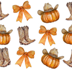 Western Pumpkins Glass Cups