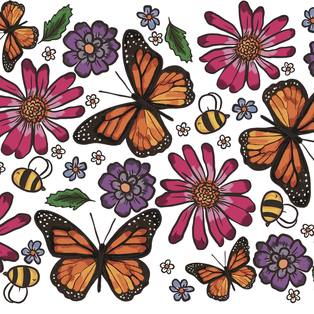 Butterfly Garden Glass Cups