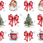 Christmas Bow Clause Glass Cups