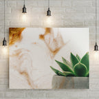 Stone Pot Succulent Plant Canvas Wall Art