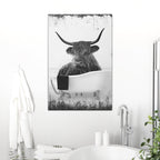 Highland Cattle Bath Canvas Wall Art II