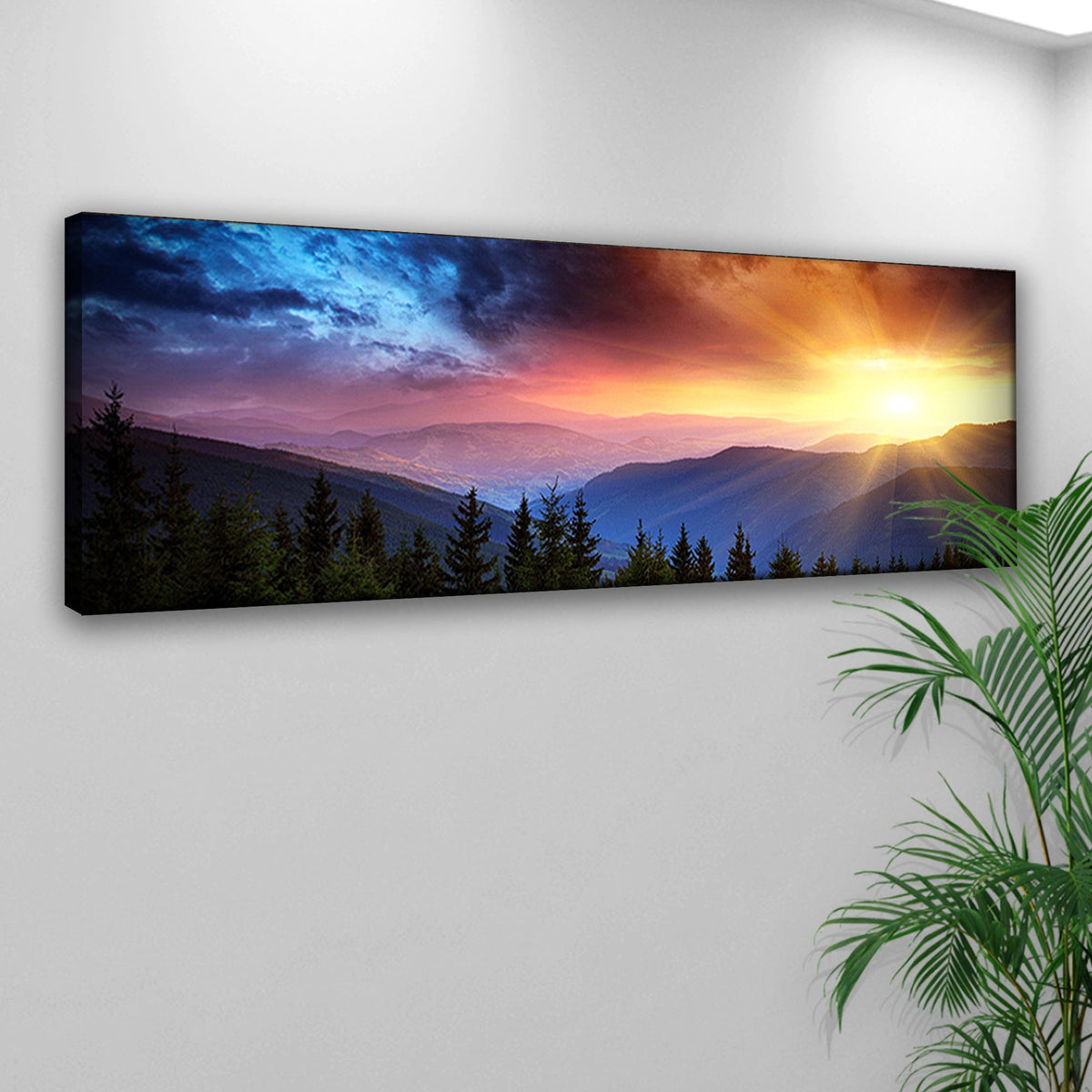 Purple And Sunrise Canvas Wall Art