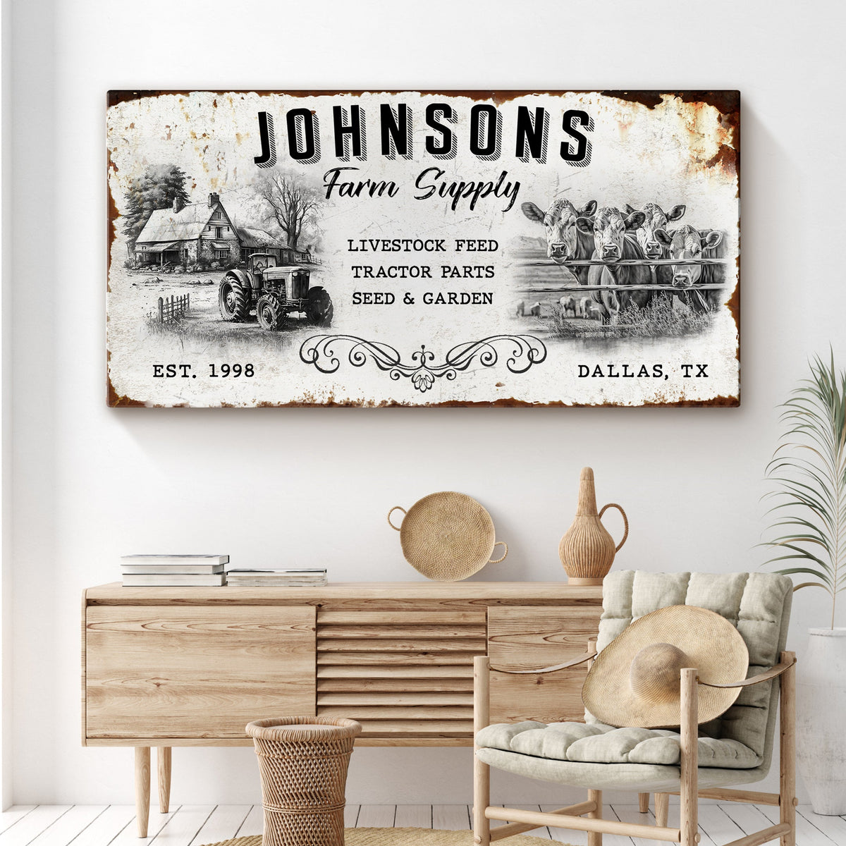 Family Farm Supply Sign