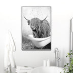 Highland Cattle Bath Canvas Wall Art