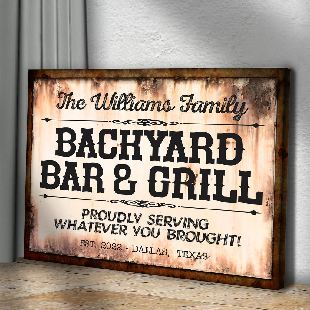 Backyard Bar & Grill Sign X