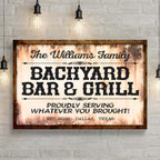 Backyard Bar & Grill Sign X