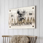 Family Moose Cabin Sign