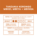 Tanzania Korongo Mbozi, Mbeya & Mbinga