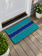 Teal, Blue & Gray Accent Lobster Rope Doormat