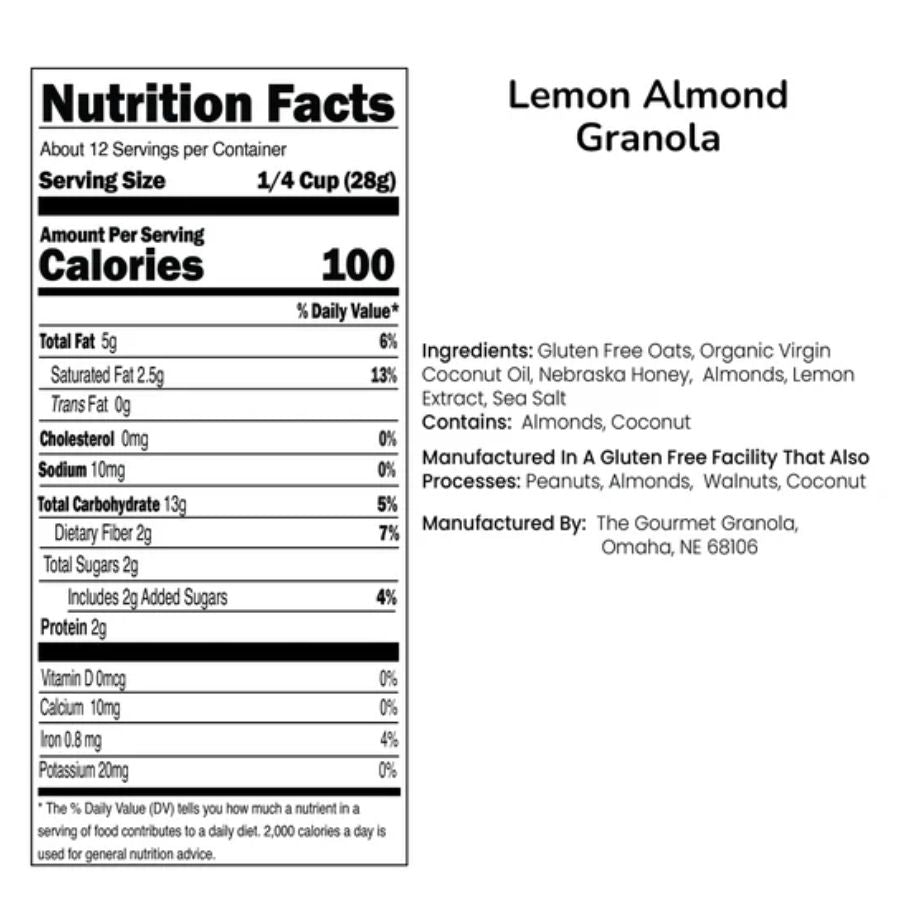 Lemon Almond Granola | Pack of 3 | 12 oz | Gluten, Dairy, and Soy Free | Free Shipping | The Gourmet Granola