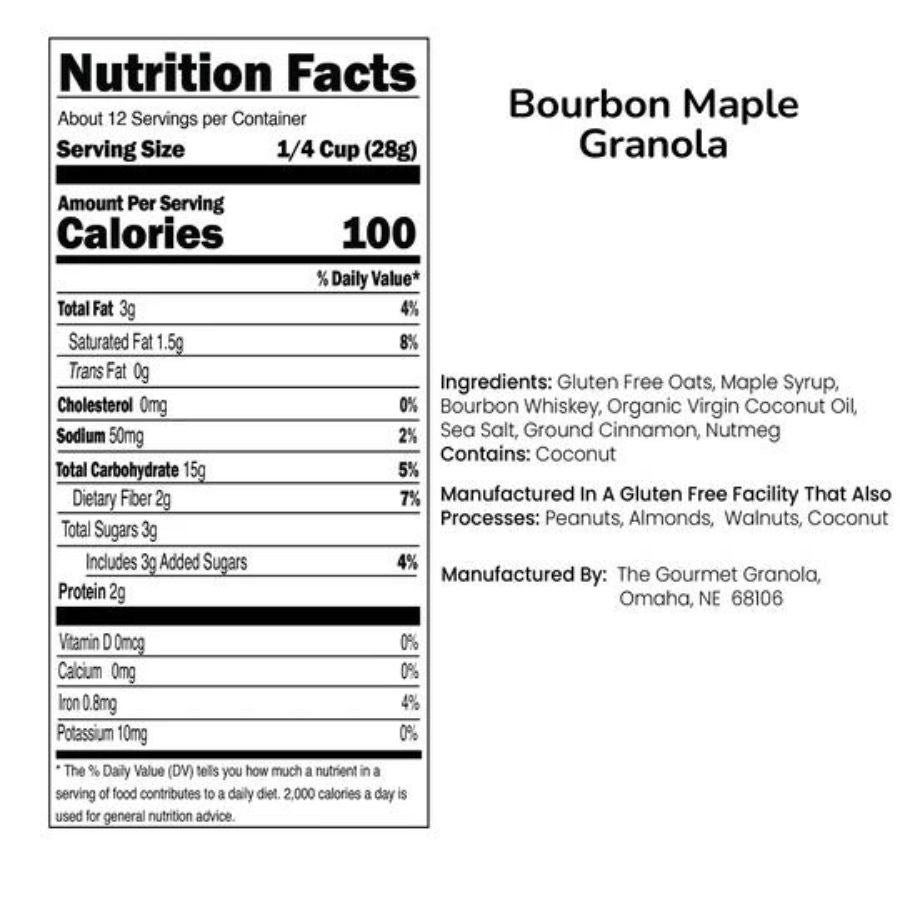 Bourbon Maple Granola | Pack of 3 | 12 oz | Gluten, Dairy, and Soy Free | Free Shipping | The Gourmet Granola