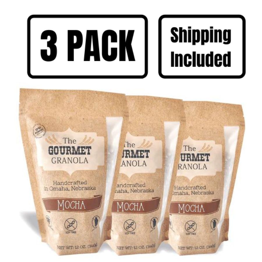 Mocha Granola | Pack of 3 | 12 oz | Gluten, Dairy, and Soy Free | Free Shipping | The Gourmet Granola