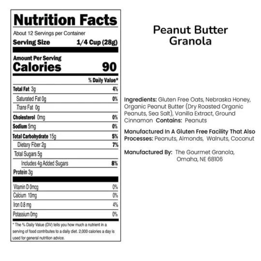 Peanut Butter Granola | Pack of 3 | 12 oz | Gluten, Soy, & Dairy Free | The Gourmet Granola