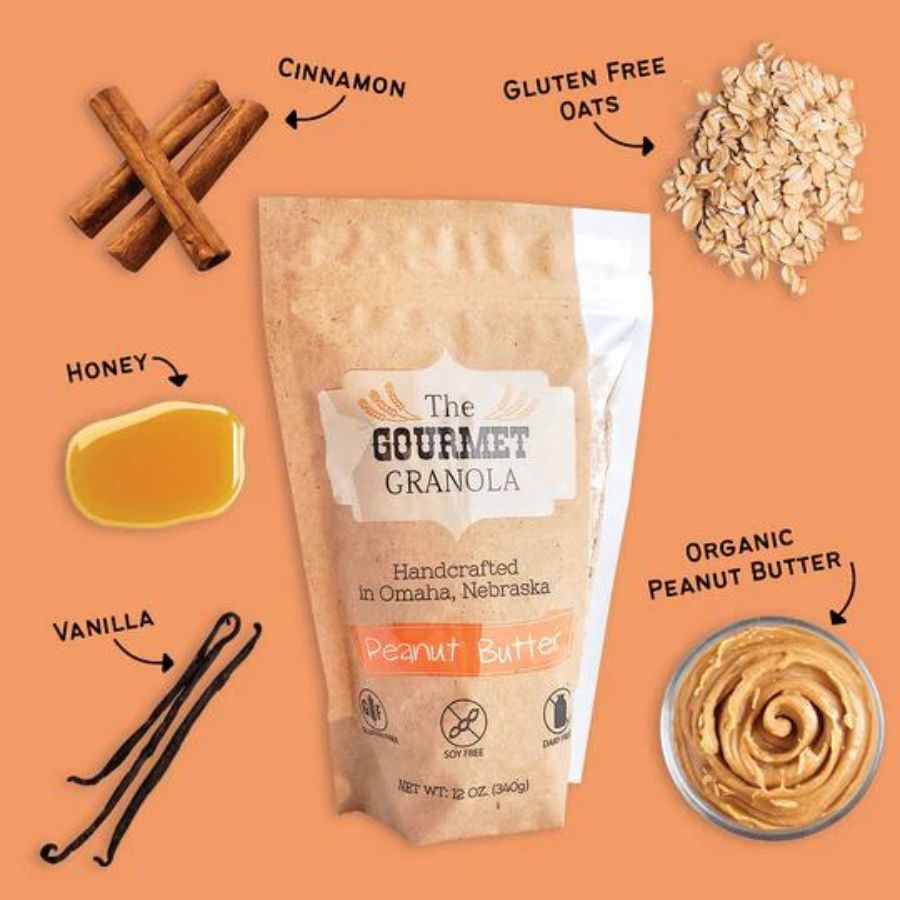 Peanut Butter Granola | Pack of 3 | 12 oz | Gluten, Soy, & Dairy Free | The Gourmet Granola