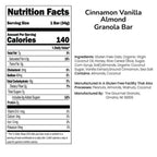 Cinnamon Vanilla Almond Granola Bars | Pack of 12 | Gluten, Dairy, & Soy Free | The Gourmet Granola
