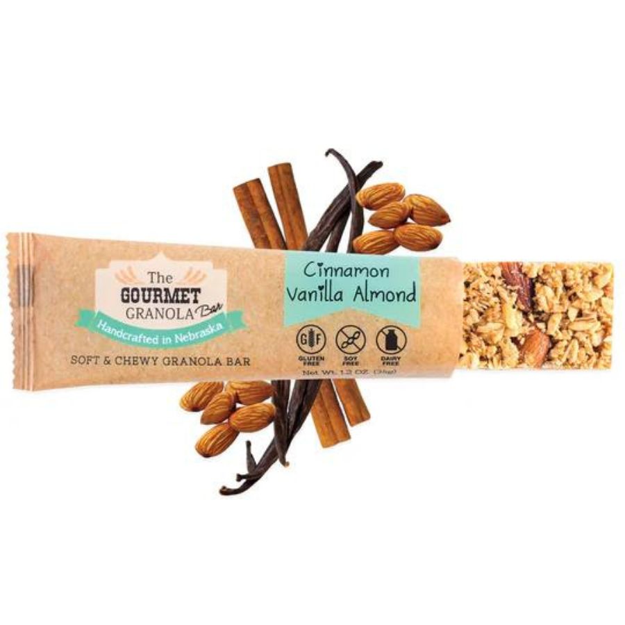 Cinnamon Vanilla Almond Granola Bars | Pack of 12 | Gluten, Dairy, & Soy Free | The Gourmet Granola