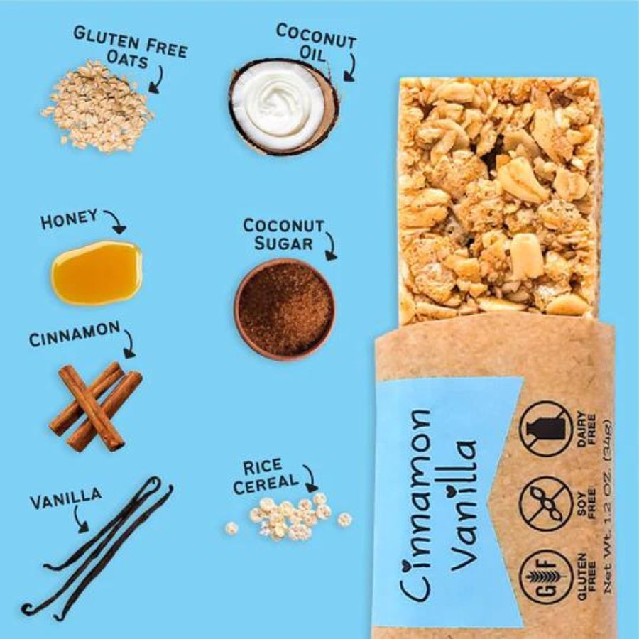 Cinnamon Vanilla Granola Bars | Pack of 12 | Gluten, Dairy, & Soy Free | The Gourmet Granola