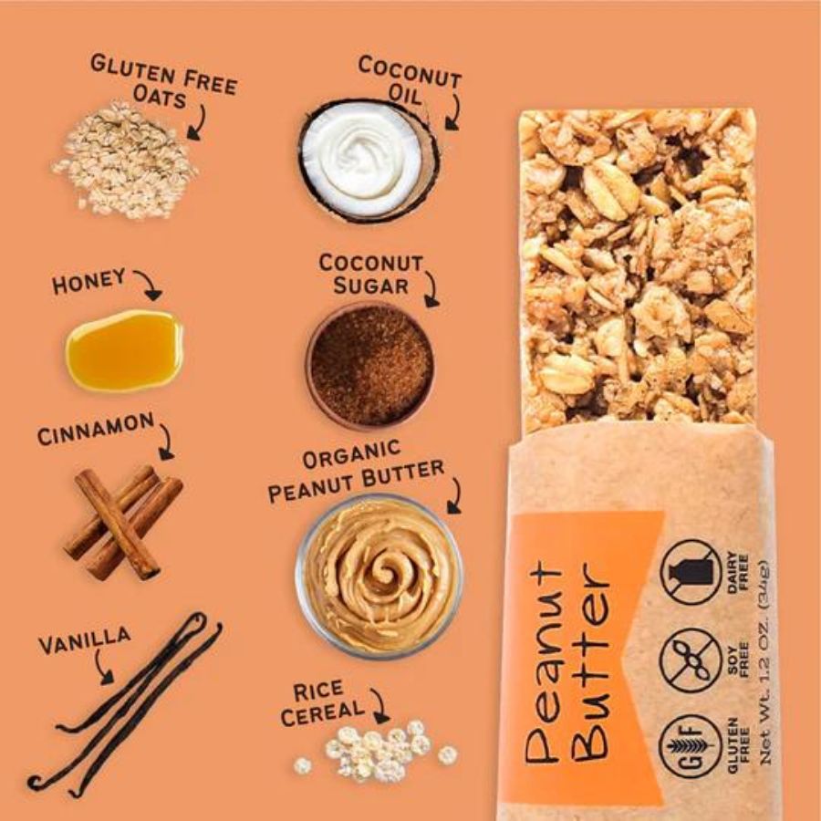 Peanut Butter Granola Bar | Pack of 12 | Gluten, Dairy, & Soy Free | The Gourmet Granola