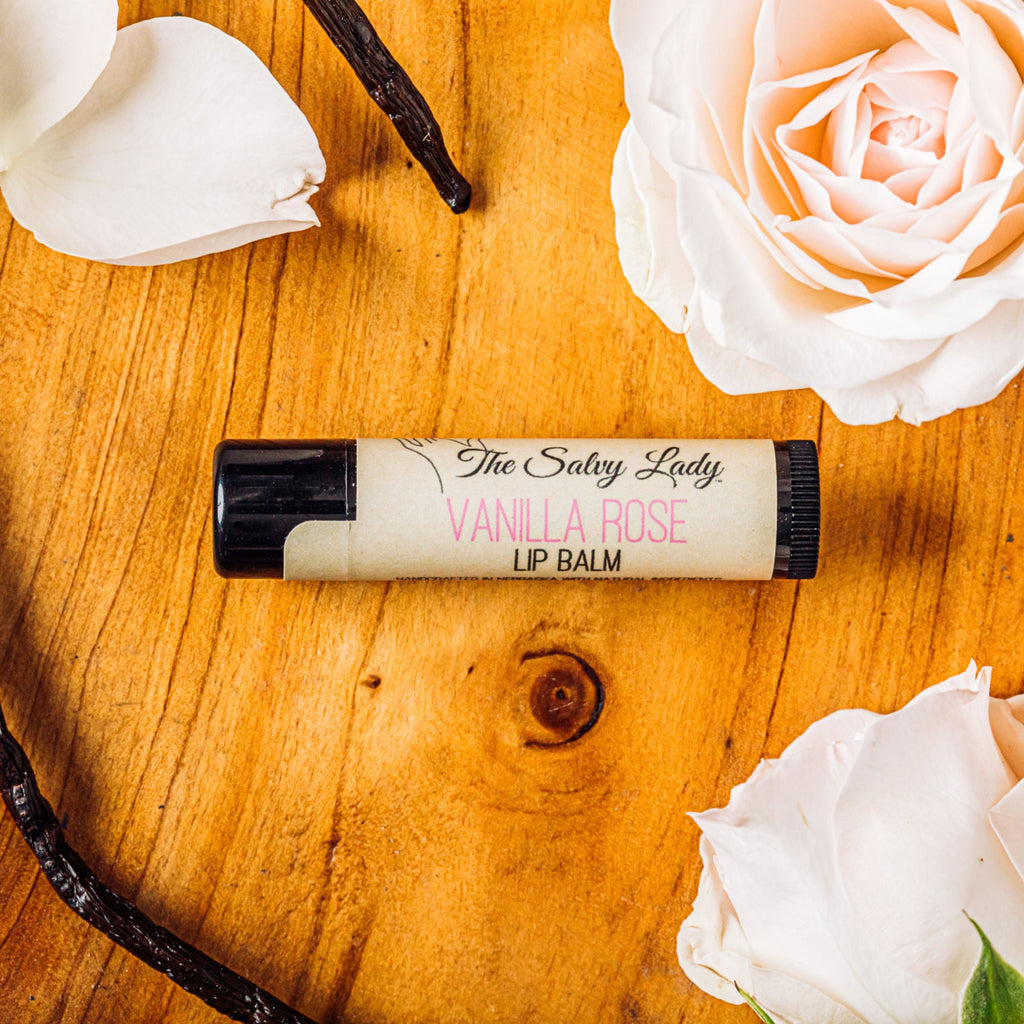 Lip Balm Set | Pack of 4 | Sweet Orange, Vanilla Rose, Lime Basil, And Lavender Scents | The Salvy Lady