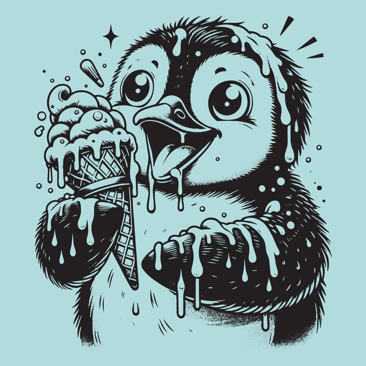 Youth Penguin Ice Cream T-Shirt | Multiple Sizes | The Hex + The Hive