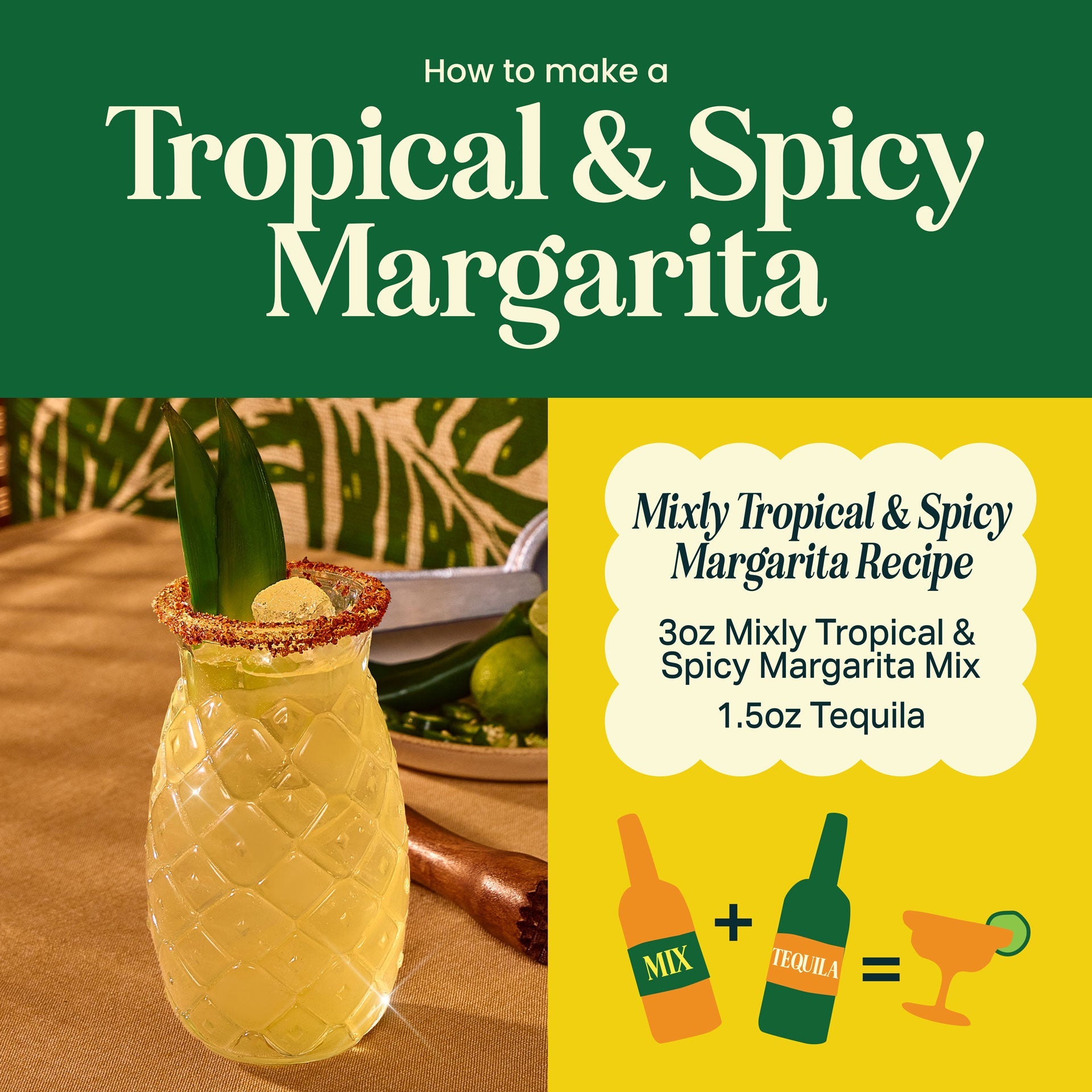 Tropical & Spicy Margarita Cocktail & Mocktail Mixer