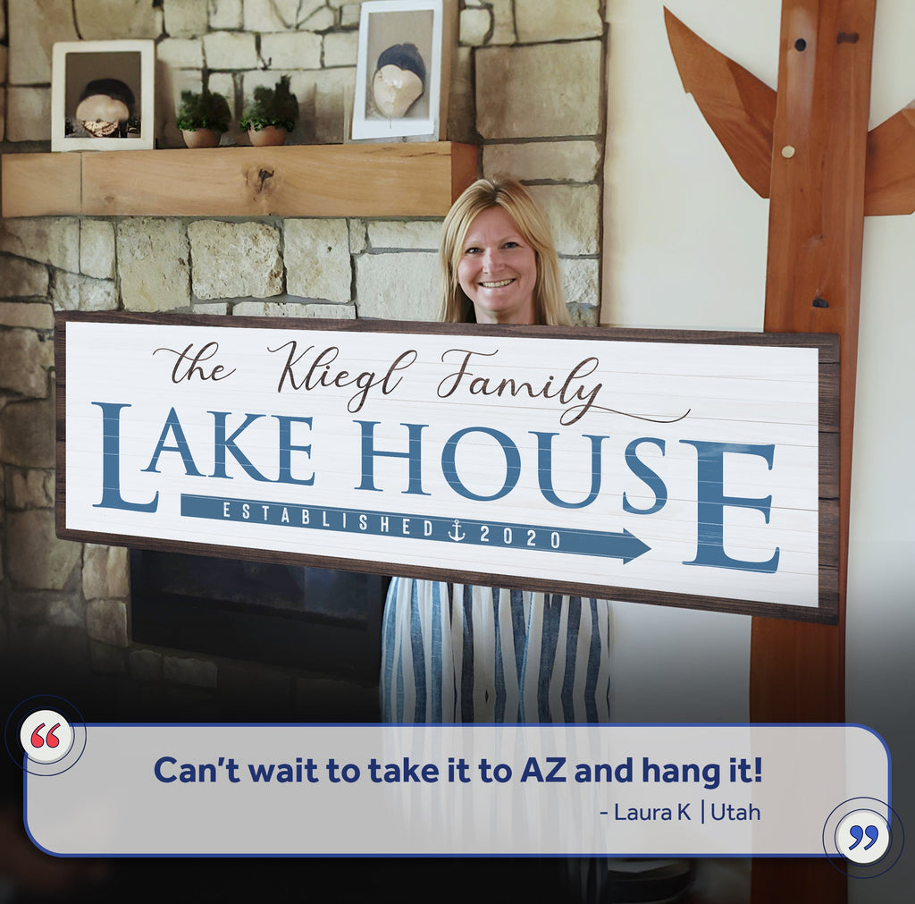 Family Lake House Arrow Sign III
