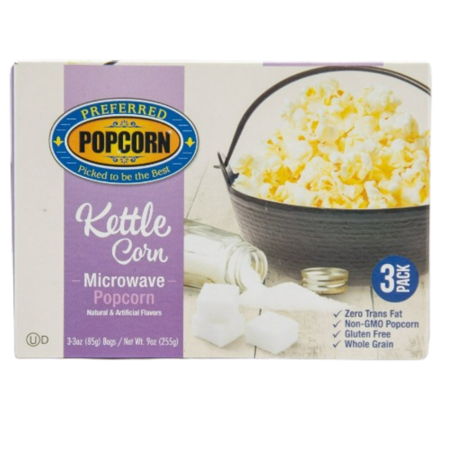 Kettle Corn Microwave Popcorn | Pack of 6 Boxes | Preferred Popcorn
