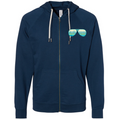 SALE | Nebraska Reflection Collection Zip Up Hoodie | Indigo | Multiple Sizes | Screen Machine
