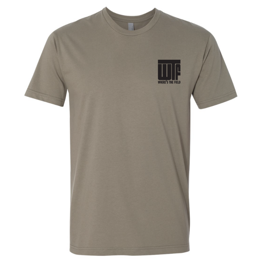 SALE | WTF (Where's The Field) T-Shirt | Warm Gray | Multiple Sizes | Screen Machine