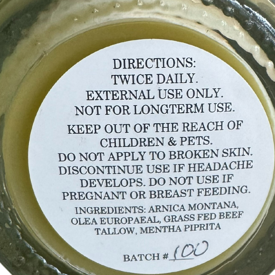 Arnica Tallow & Joint Muscle Rub | Multiple Sizes | Oils & More by Taylor LLC