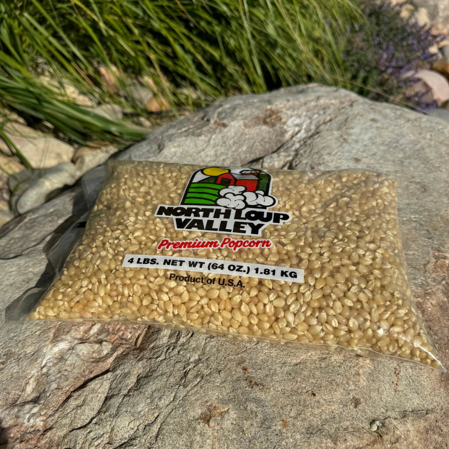 White Un-Popped Popcorn Kernels | 4 lb | Non-GMO | Popcorn County USA | North Loup Valley