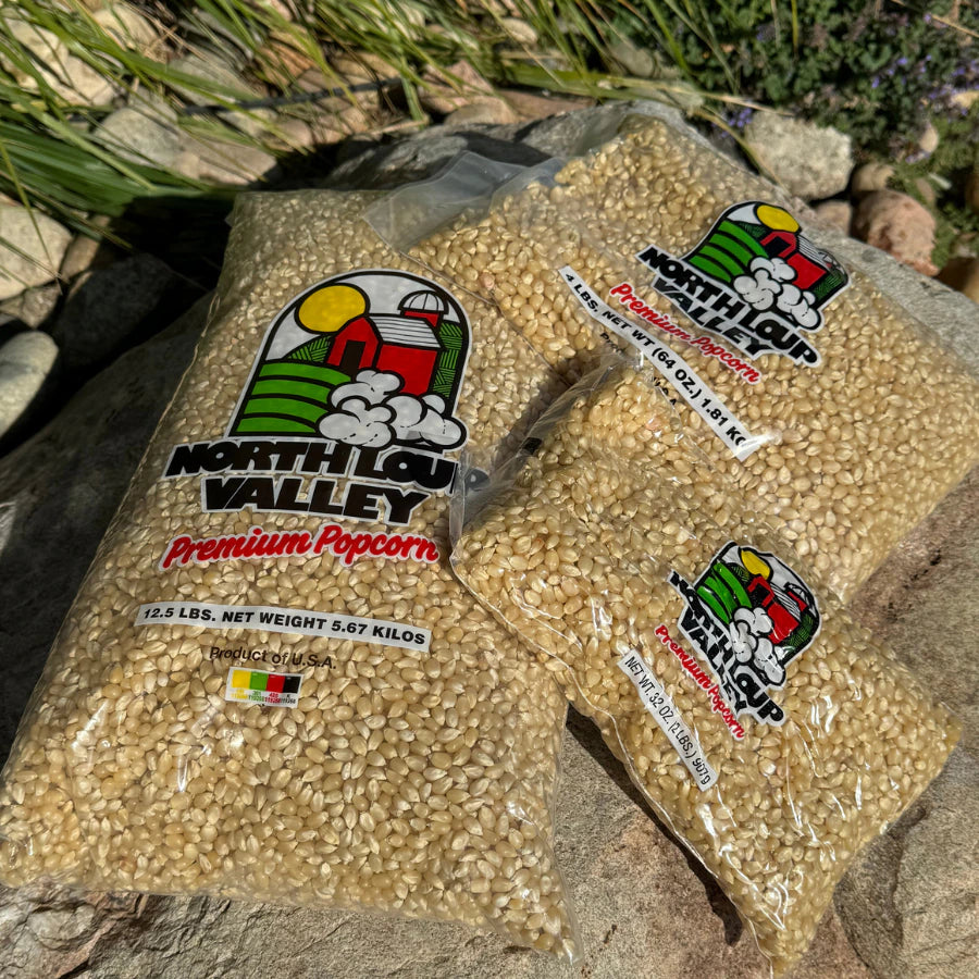 White Un-Popped Popcorn Kernels | 12.5 lb | Pack of 3 | Non-GMO | Popcorn County USA | North Loup Valley