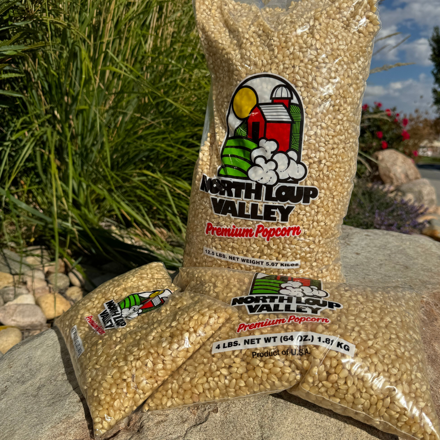 White Un-Popped Popcorn Kernels | 12.5 lb | Pack of 3 | Non-GMO | Popcorn County USA | North Loup Valley