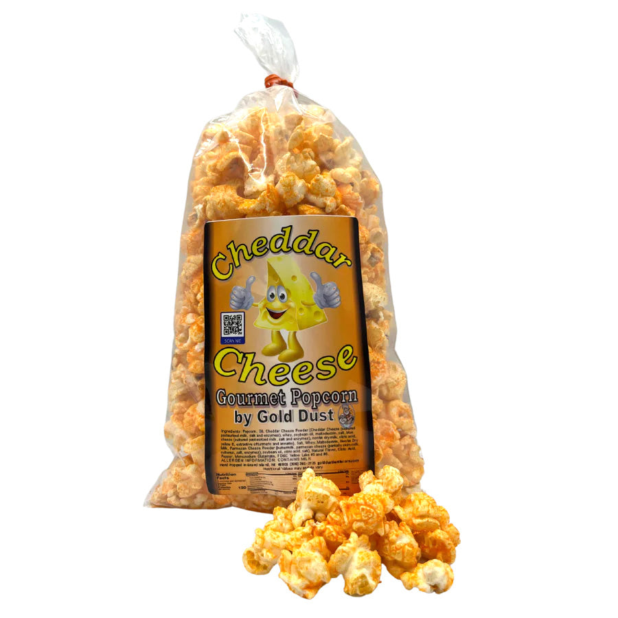 Cheddar Cheese Popped Popcorn | Pack of 2 | 2 oz | Non-GMO | Gold Dust Kettle Corn