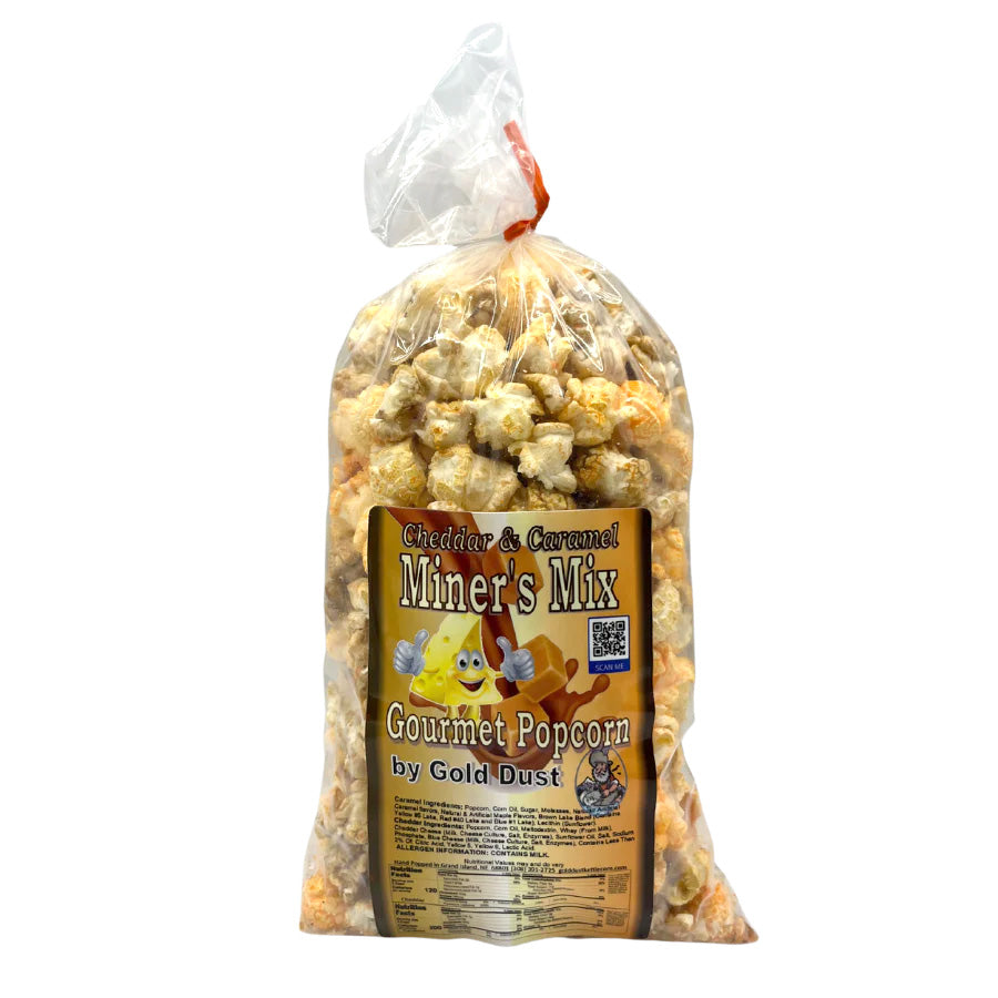 Miner's Mix Caramel & Cheese Popcorn Mix | Pack of 4 | Non-GMO | Shipping Included | Gold Dust Kettle Corn