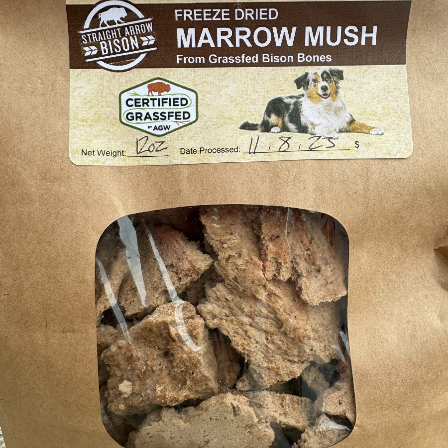 Freeze Dried Bison Marrow Mush | Pet Treats | 12 oz | Straight Arrow Bison