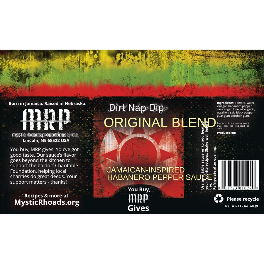 Dirt Nap Dip Original Blend Hot Sauce | Pack of 2 | 8 oz | Mystic Rhoads Productions