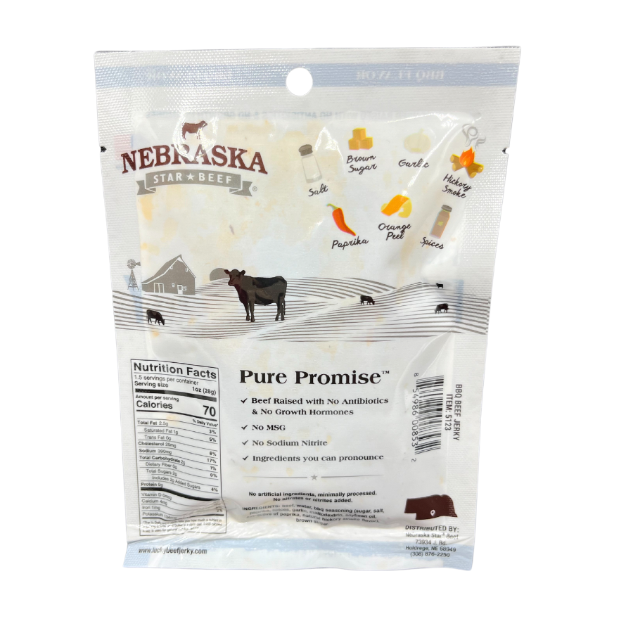 BBQ Beef Jerky | Pack of 12 | 1.5 oz | Nebraska Star Beef