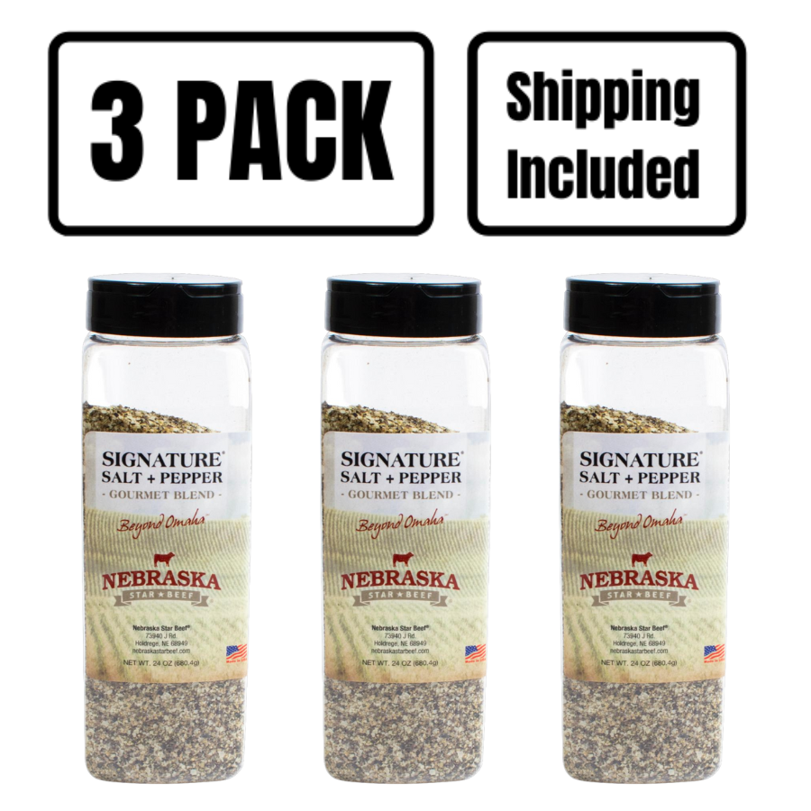 Salt + Pepper Blend | Pack of 3 | 24 oz | Shipping Included | Nebraska Star Beef
