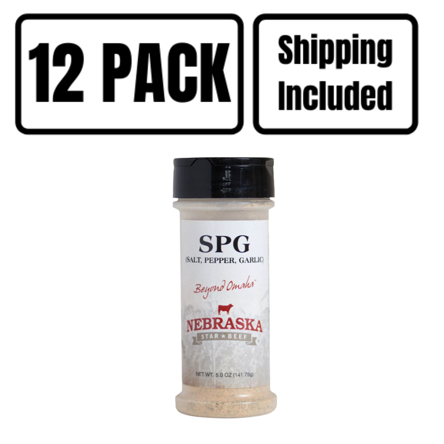 Salt, Pepper, Garlic Seasoning | Pack of 12 | 5 oz | Shipping Included | Nebraska Star Beef
