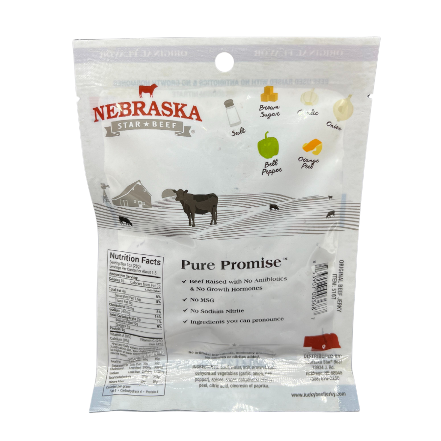 Original Beef Jerky | Pack of 3 | 1.5 oz |  Nebraska Star Beef