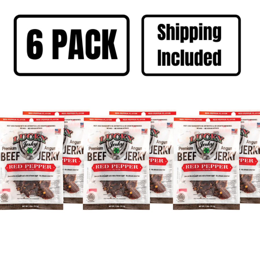 Red Pepper Beef Jerky | Pack of 6 | 1.5 oz | Shipping Included | Nebraska Star Beef