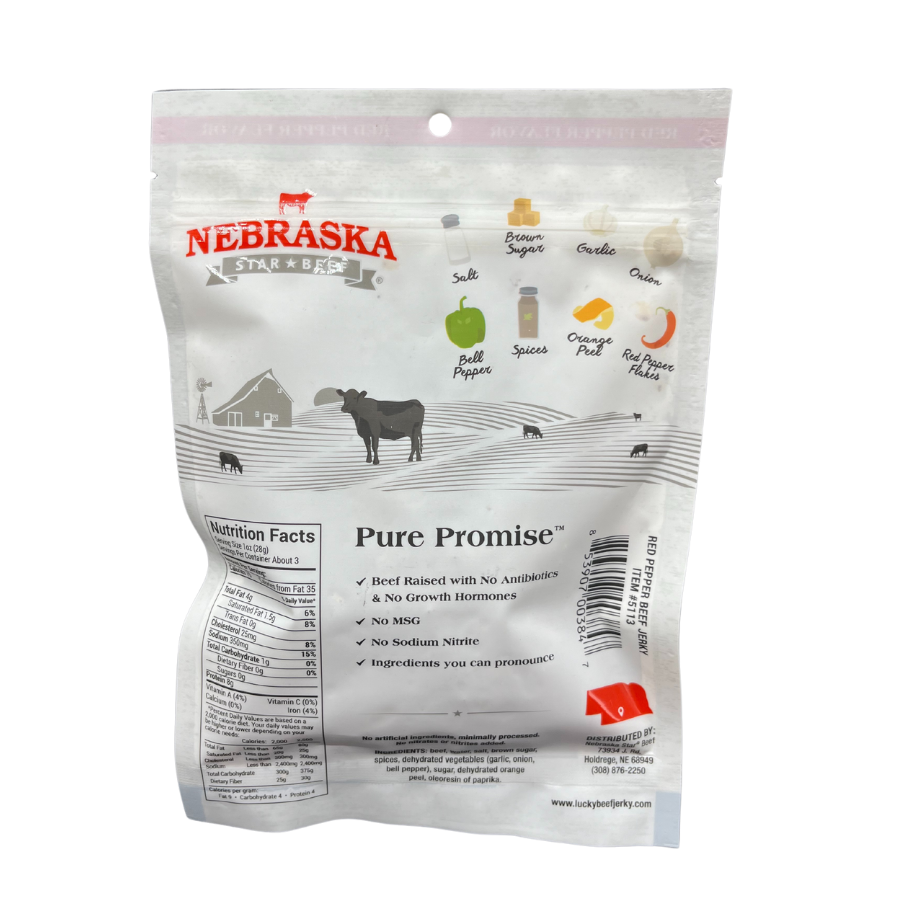 Red Pepper Beef Jerky | Pack of 4 | 3 oz | Shipping Included | Nebraska Star Beef