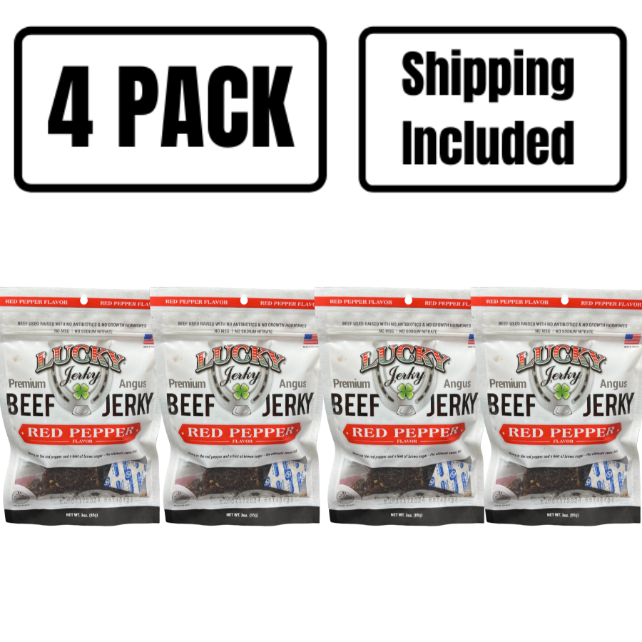 Red Pepper Beef Jerky | Pack of 4 | 3 oz | Shipping Included | Nebraska Star Beef